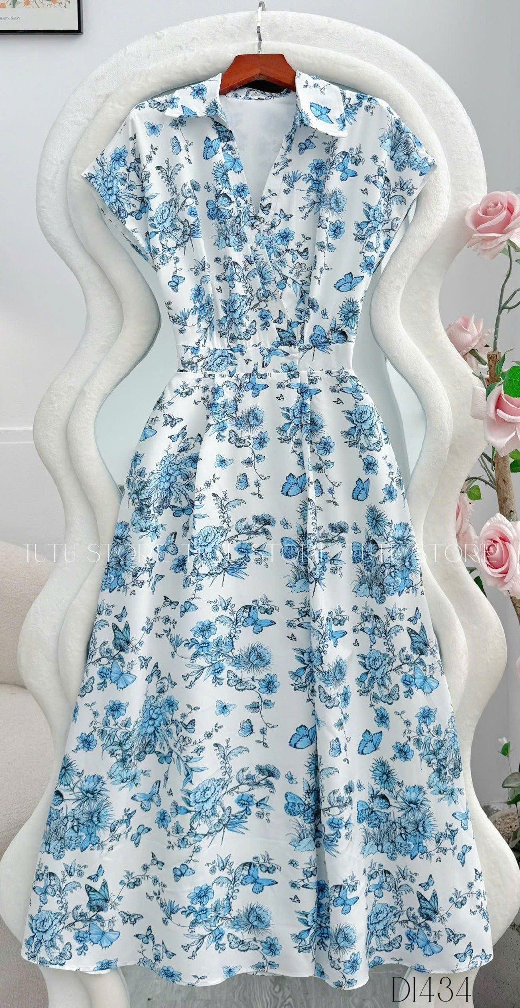 Đầm Lụa Nhật Thiết Kế TuTu Store Phù Hợp Đi Làm Dành Cho Nữ - Mã D1434