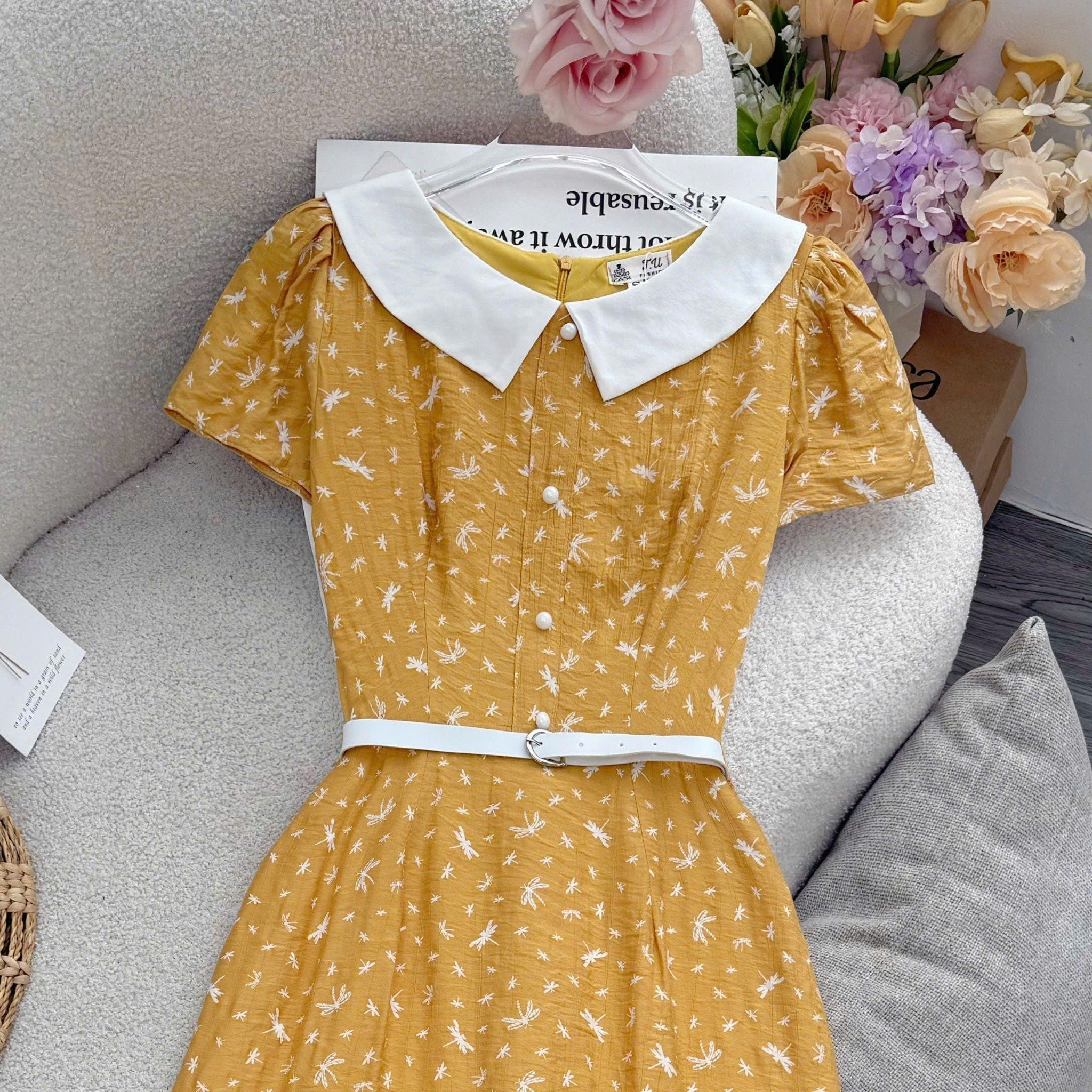 Đầm Tơ Xốp Nhăn Thiết Kế TuTu Store Phù Hợp Đi Chơi Dành Cho Nữ - Mã D1443