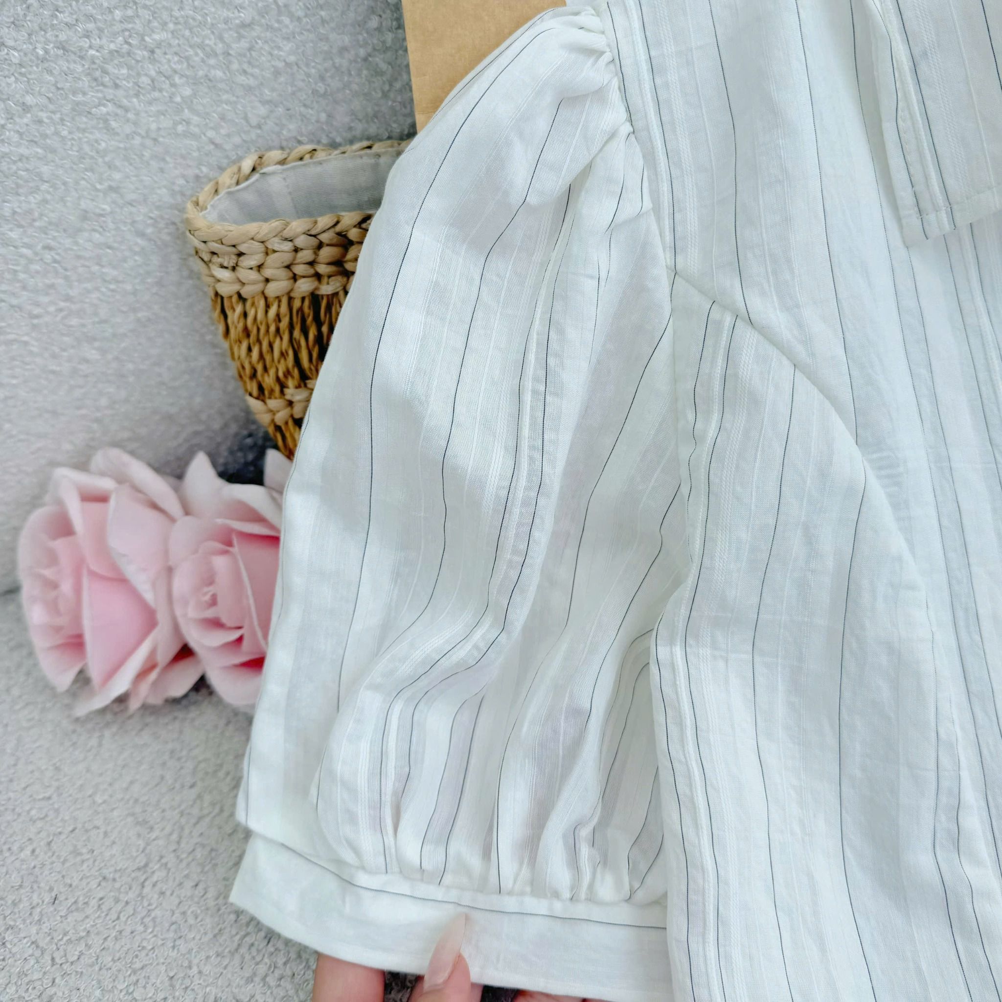 Áo Tơ Sọc Thiết Kế TuTu Store Phù Hợp Đi Làm Dành Cho Nữ - Mã A596