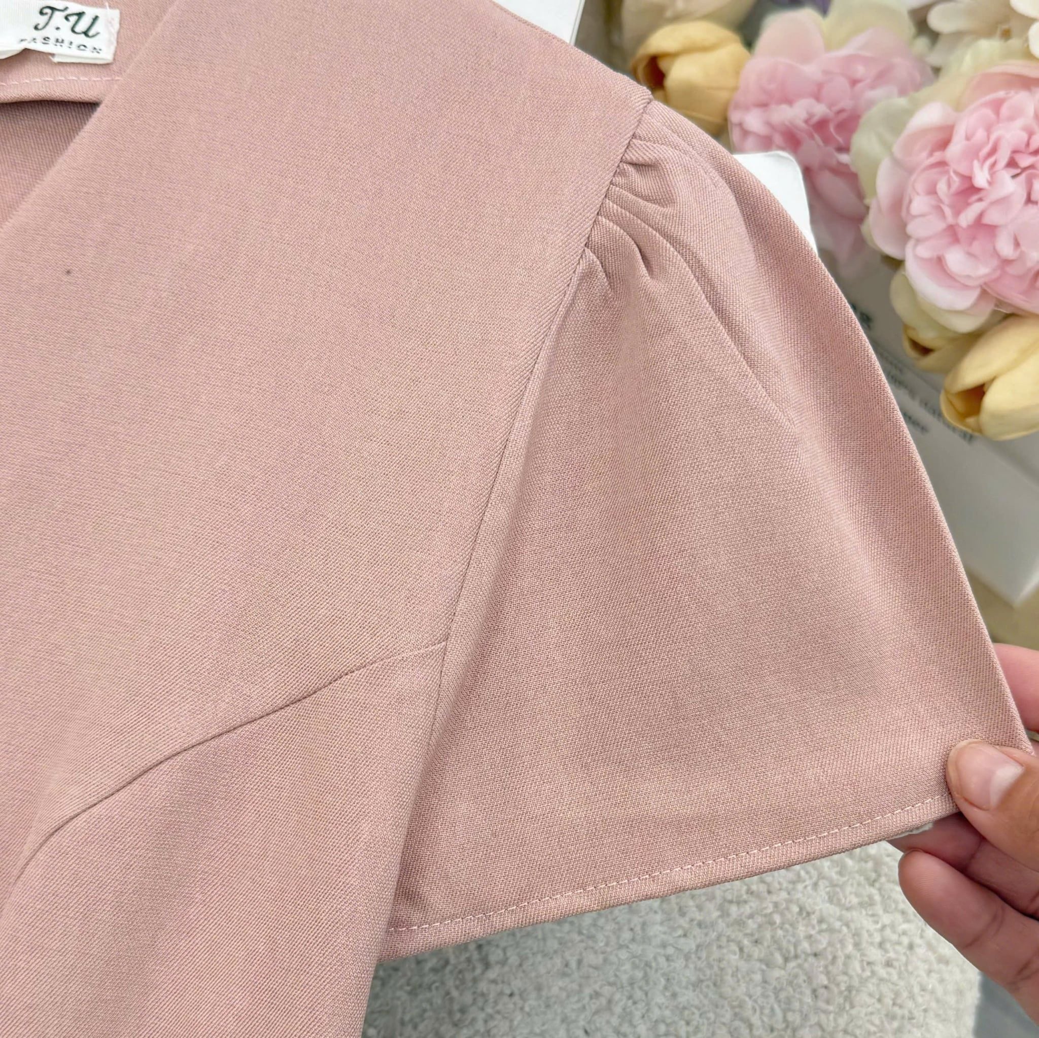 Đầm Thiết Kế Cổ V Dáng Xòe Dính Nút Kèm Thắt Nơ Đi Tiệc TuTu Store Mã D1966