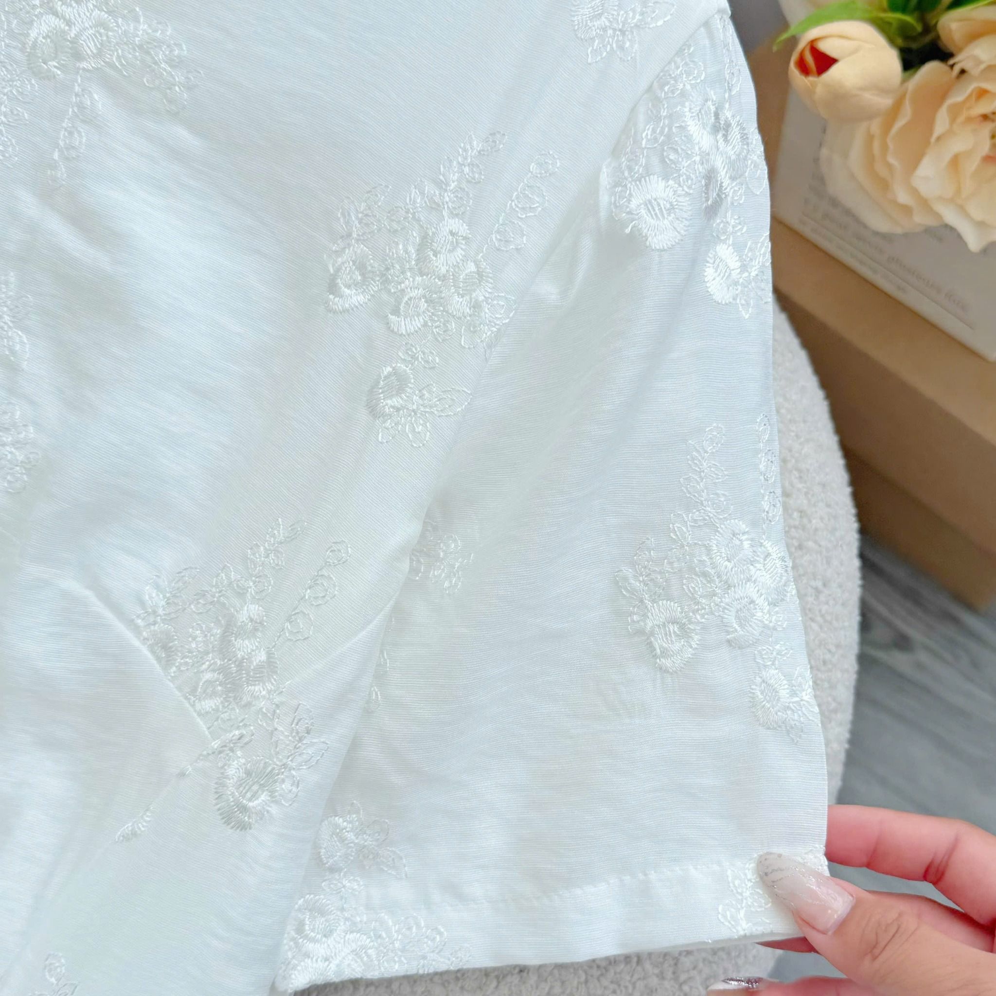 Đầm Tơ Linen Thêu Thiết Kế TuTu Store Phù Hợp Đi Tiệc Dành Cho Nữ - Mã D1459