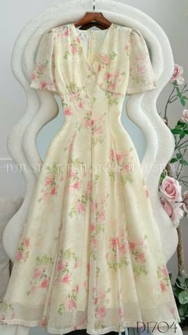 Đầm Thiết Kế Cổ V Dáng Xòe Nhẹ Nhàng Đi Chơi TuTu Store Mã D1704