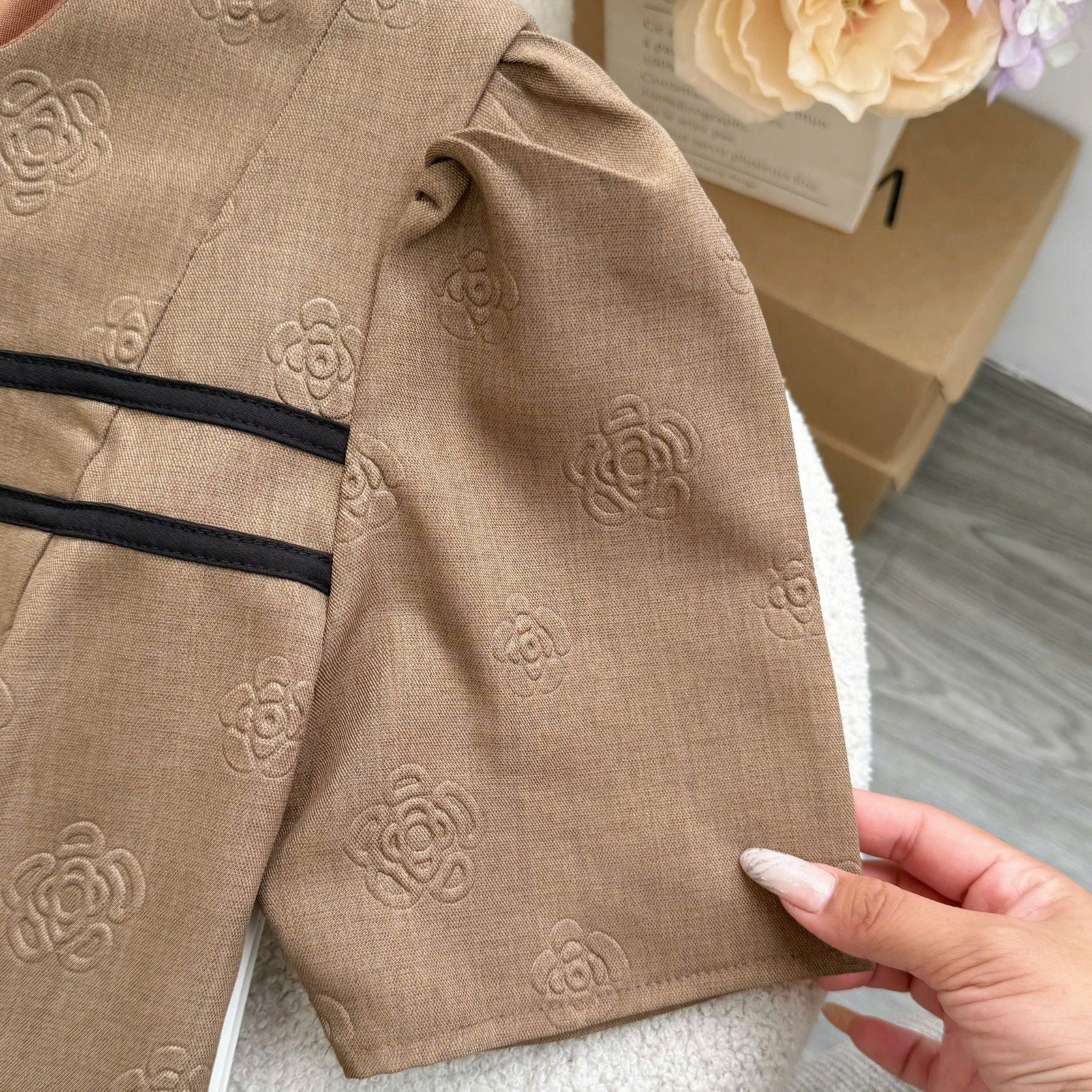 Đầm Bố Dập Hoa Thiết Kế TuTu Store Phù Hợp Đi Tiệc Dành Cho Nữ - Mã D1450