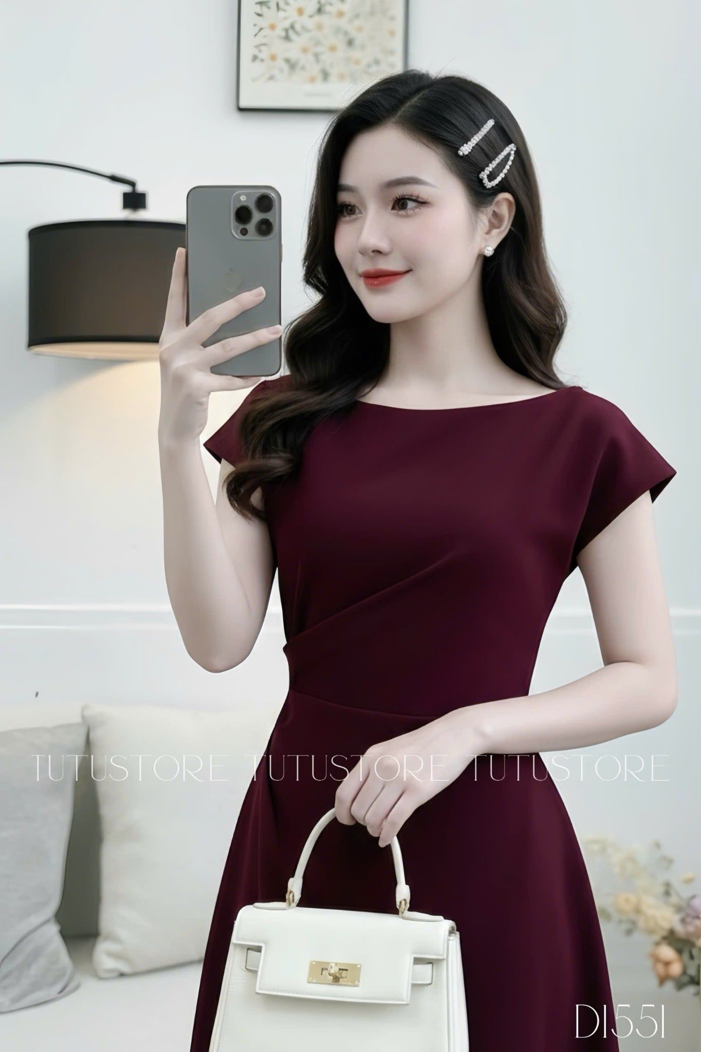 Đầm thiết kế trễ vai dáng ngắn đi tiệc TuTu Store - Mã D1551