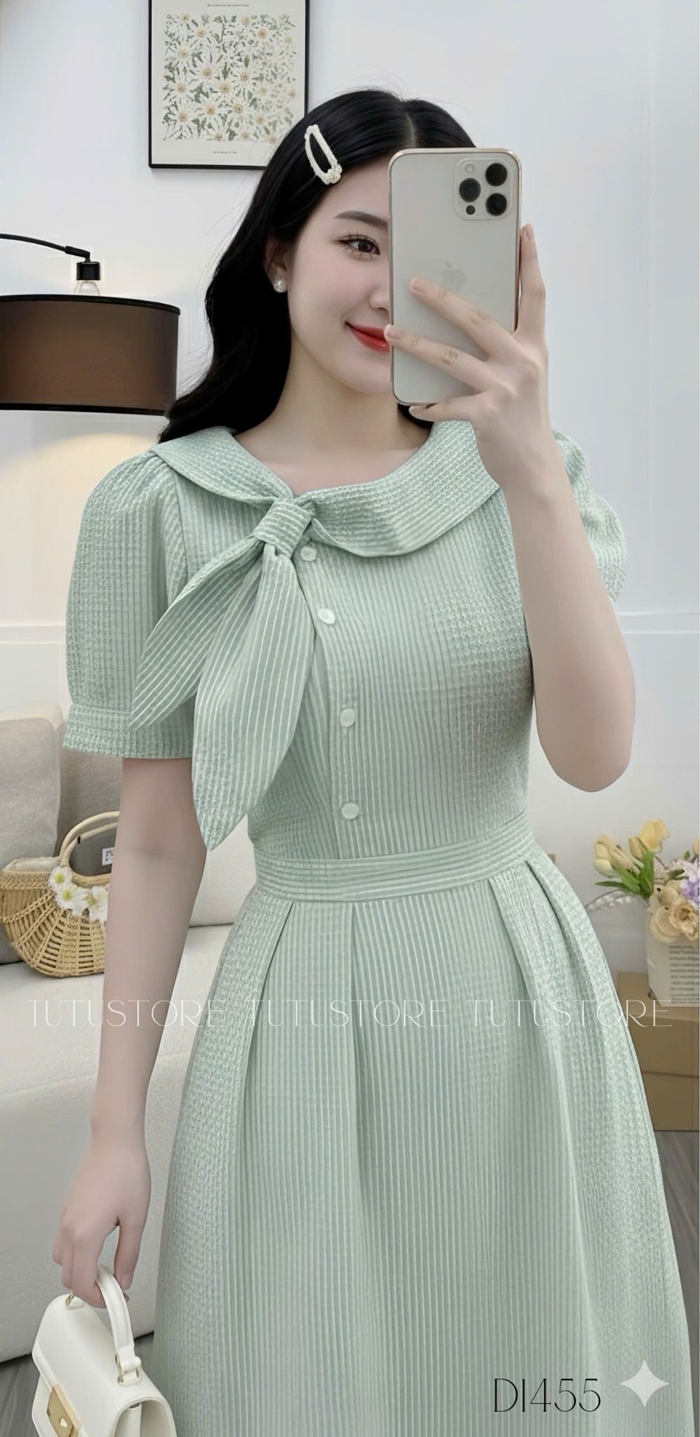 Đầm Caro Xốp Thiết Kế TuTu Store Phù Hợp Đi Làm Dành Cho Nữ - Mã D1455