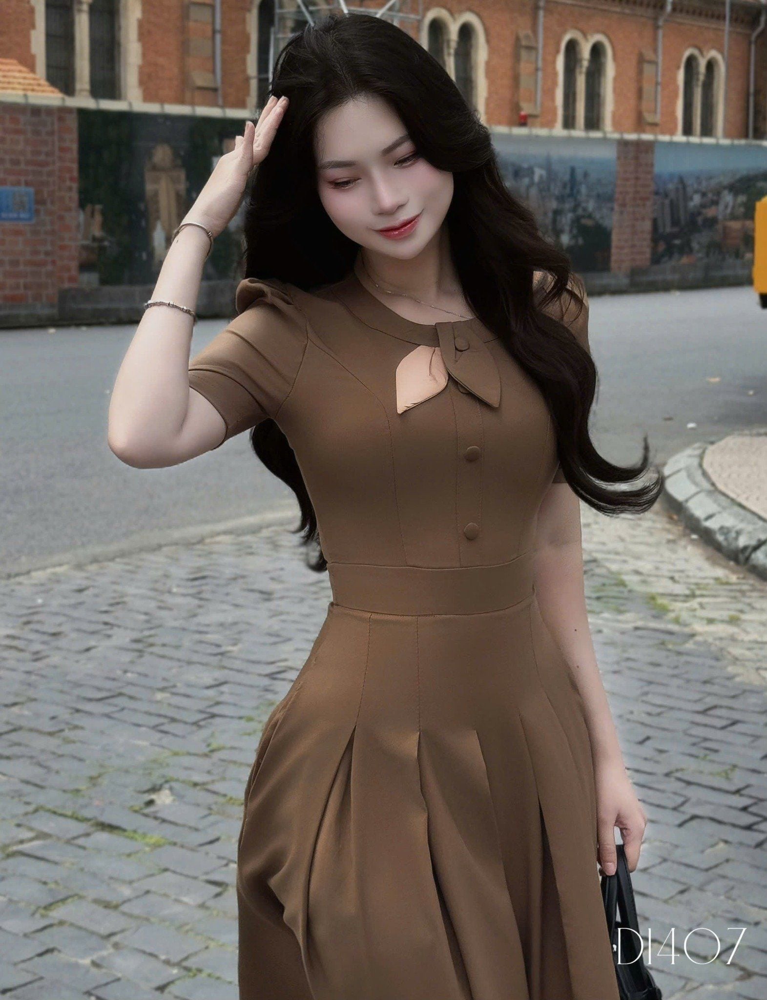 Đầm Cotton Mịn Thiết Kế TuTu Store Phù Hợp Đi Làm Dành Cho Nữ - Mã D1407