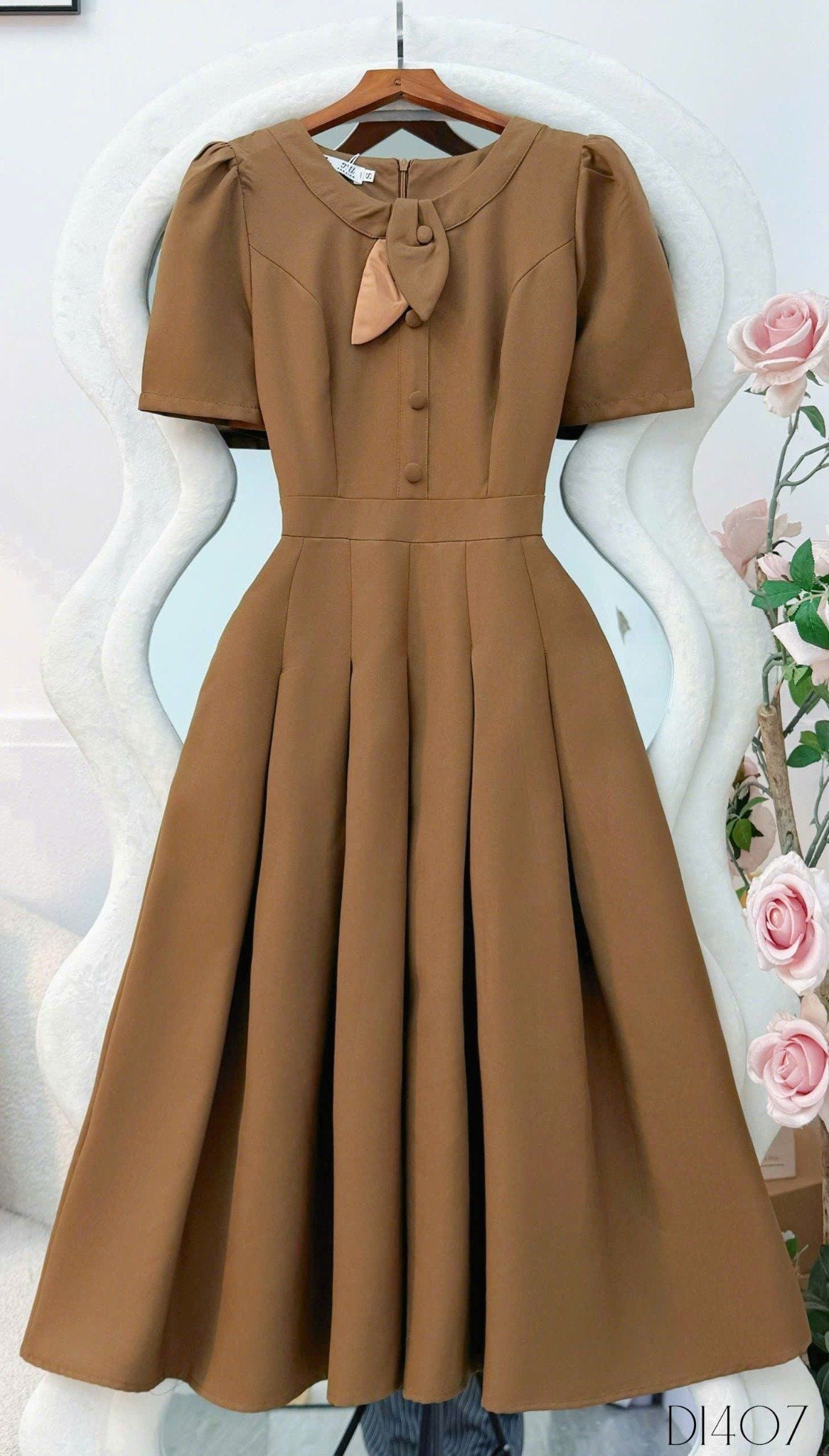 Đầm Cotton Mịn Thiết Kế TuTu Store Phù Hợp Đi Làm Dành Cho Nữ - Mã D1407