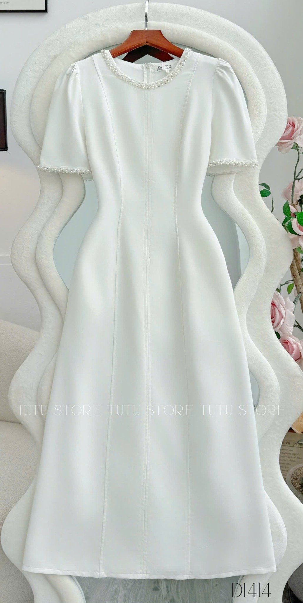 Đầm Cotton Mịn Thiết Kế TuTu Store Phù Hợp Đi Làm Dành Cho Nữ - Mã D1414