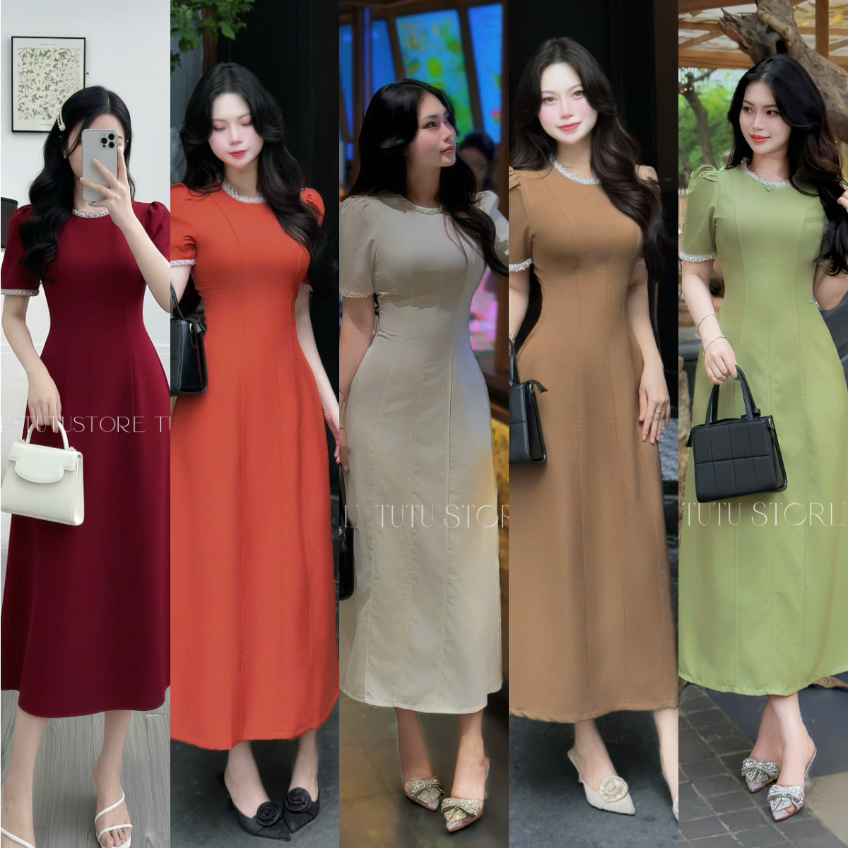 Đầm Cotton Mịn Thiết Kế TuTu Store Phù Hợp Đi Làm Dành Cho Nữ - Mã D1414