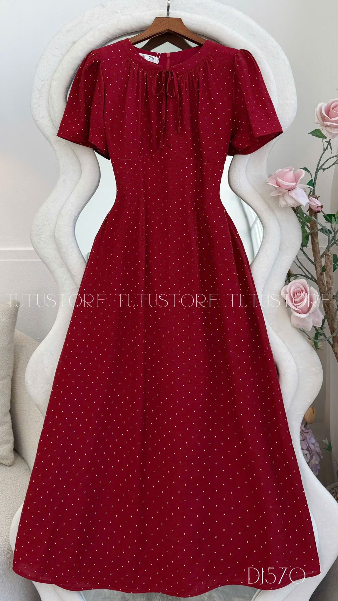 Đầm thiết kế cổ tròn đi chơi TuTu Store - Mã D1570