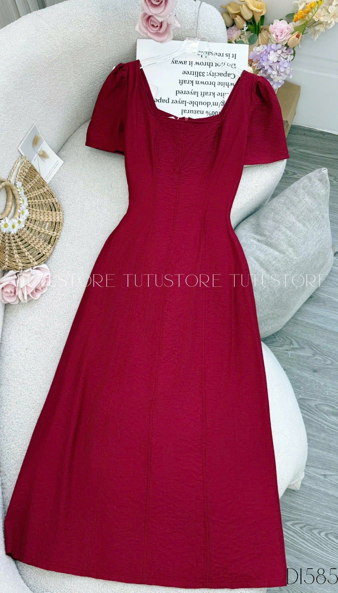 Đầm thiết kể cổ vuông dáng dài đi tiệc TuTu Store - Mã D1585