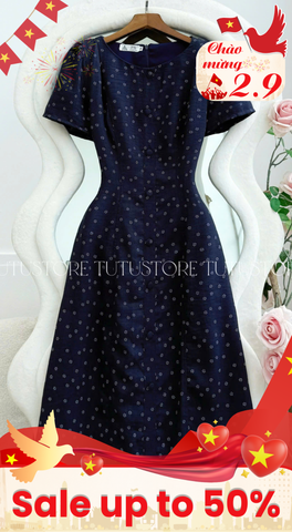 Đầm Hoa Nhí Thiết Kế Form A Nút Kiểu Đi Chơi TuTu Store Mã D1750
