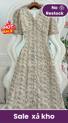 Đầm Hoa Thiết Kế Cổ Tim Dáng Dài Đi Chơi TuTu Store Mã D1776