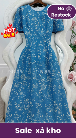 Đầm Hoa Thiết Kế Dáng Chữ A Dài Tôn Dáng Đi Tiệc TuTu Store Mã D1792