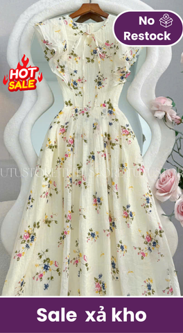 Đầm Hoa Thiết Kế Vai Bèo Dáng Xòe Xinh Xắn Đi Chơi TuTu Store Mã D1836