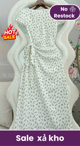 Đầm Thiết Kế Cổ Thuyền Buộc Eo Hoa Nhí Đi Chơi TuTu Store Mã D1825