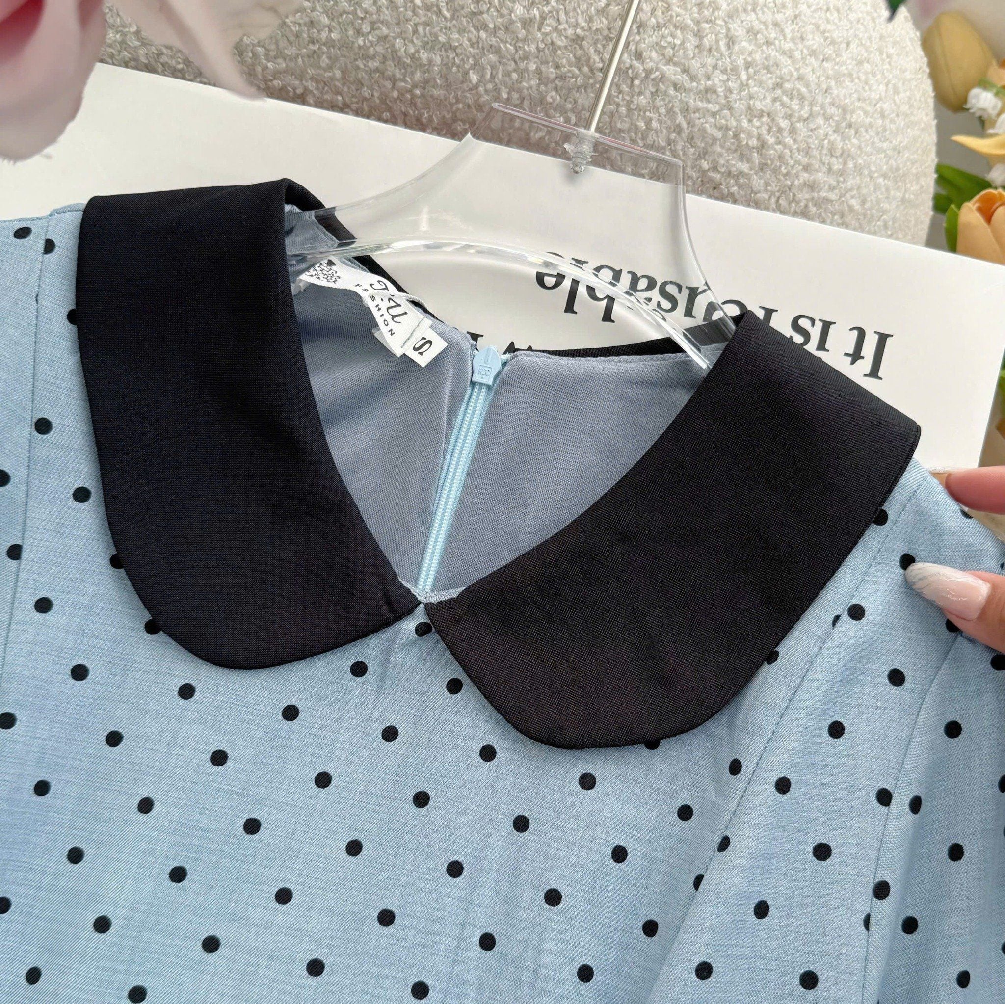 Đầm Bố Thái In Bi Thiết Kế TuTu Store Phù Hợp Công Sở Dành Cho Nữ - Mã D1445