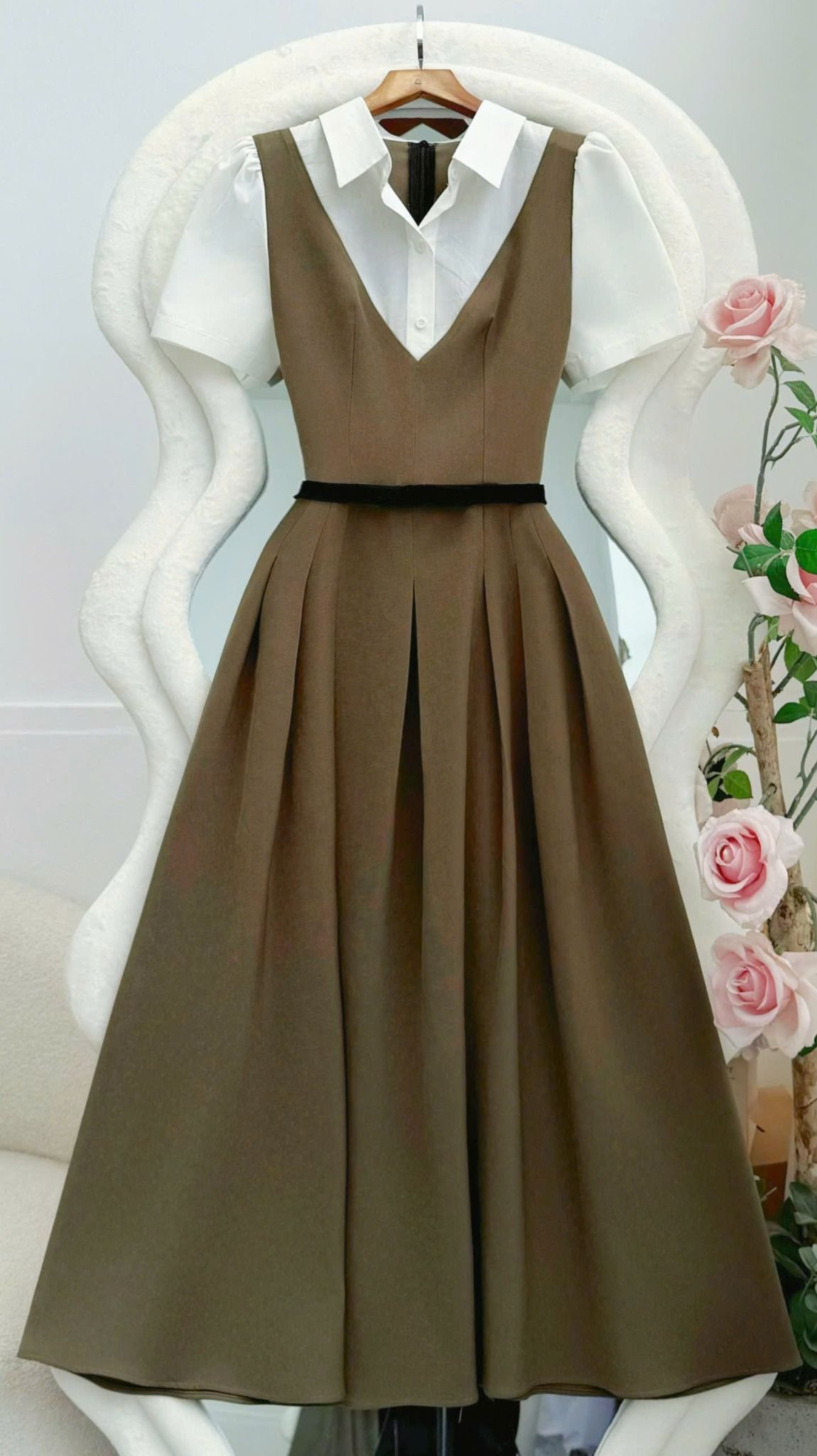 Đầm Cotton Hàn Thiết Kế TuTu Store Phù Hợp Đi Làm Dành Cho Nữ - Mã D1421