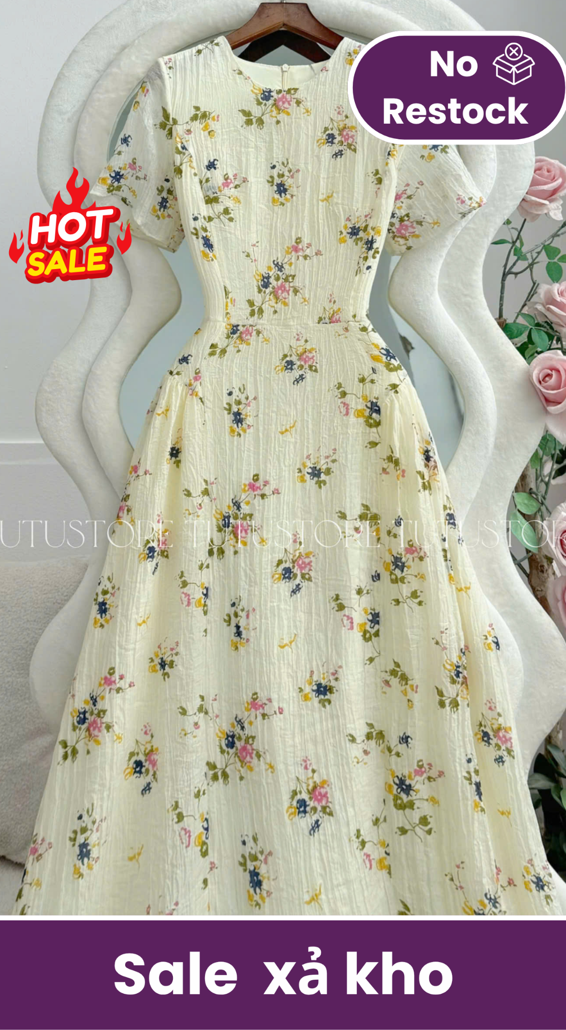 Đầm Thiết Kế Cổ Tròn Dáng Xòe Đi Chơi TuTu Store Mã D1754