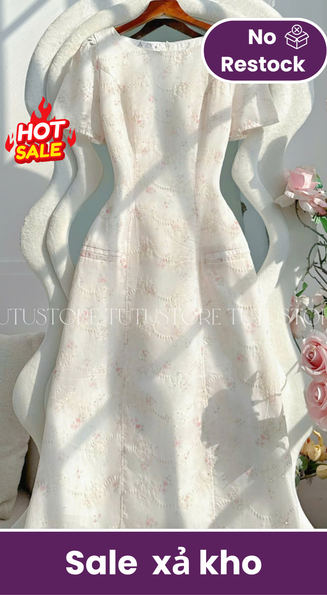 Đầm Thiết Kế Cổ Thuyền Dáng Xòe Đi Chơi TuTu Store Mã D1742