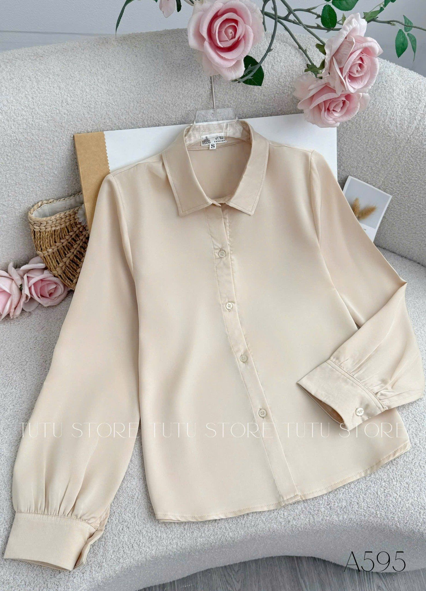 Áo Lụa Mango Thiết Kế TuTu Store Phù Hợp Công Sở Dành Cho Nữ - Mã A595