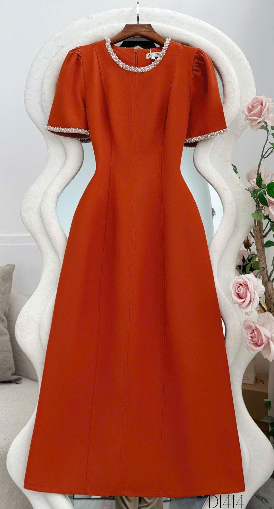 Đầm Cotton Mịn Thiết Kế TuTu Store Phù Hợp Đi Làm Dành Cho Nữ - Mã D1414