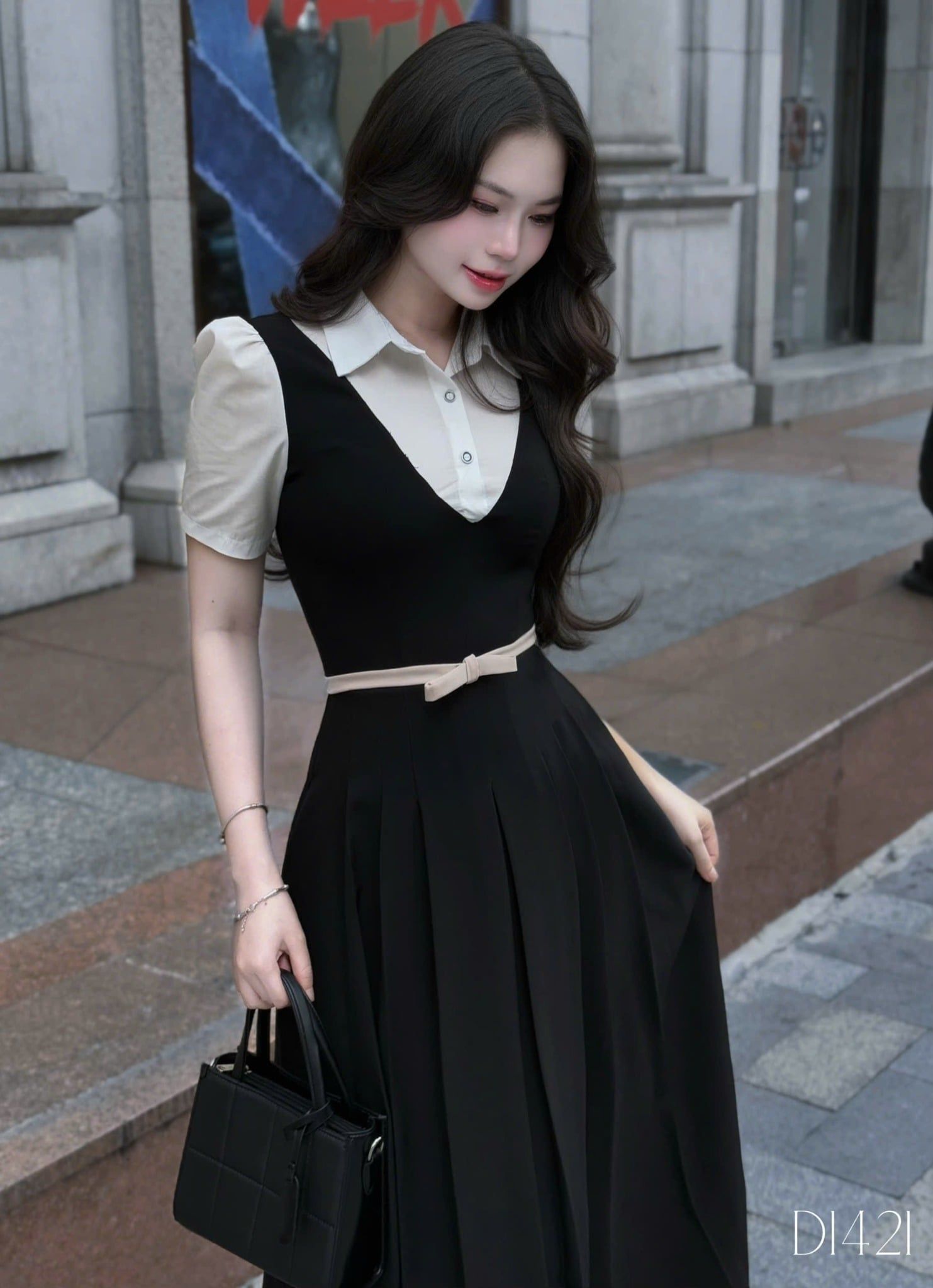 Đầm Cotton Hàn Thiết Kế TuTu Store Phù Hợp Đi Làm Dành Cho Nữ - Mã D1421