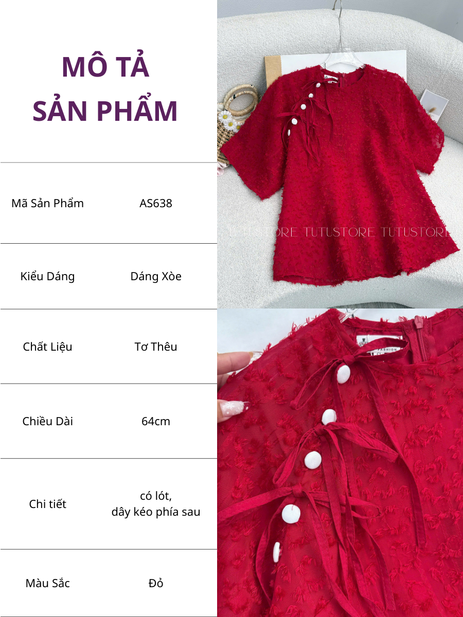 Áo thiết kế cách tân đi tiệc TuTu Store - Mã AS638