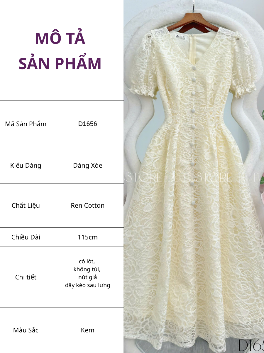 Đầm Thiết Kế Cổ Tim Dáng Xòe Đi Chơi TuTu Store Mã D1656