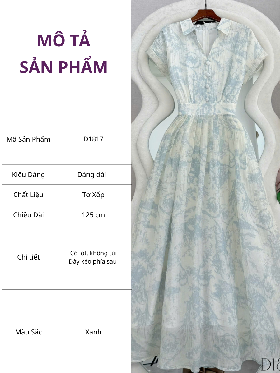 Đầm Thiết Kế Cổ Sơ Mi Ngắn Tay Dáng Xòe Công Sở TuTu Store Mã D1817
