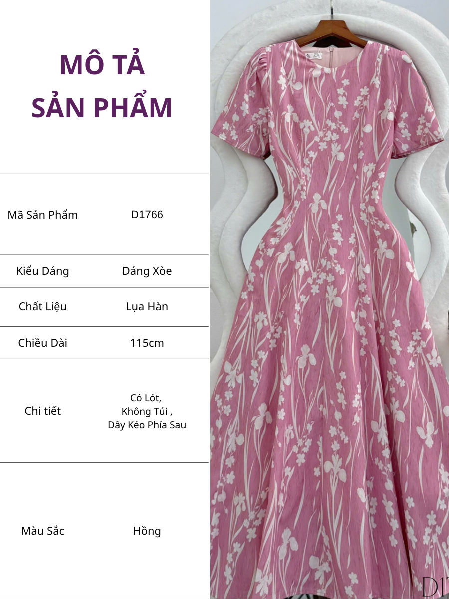 Đầm Thiết Kế Cổ Tròn Dáng Xòe Nhẹ Nhàng Đi Chơi TuTu Store Mã D1766