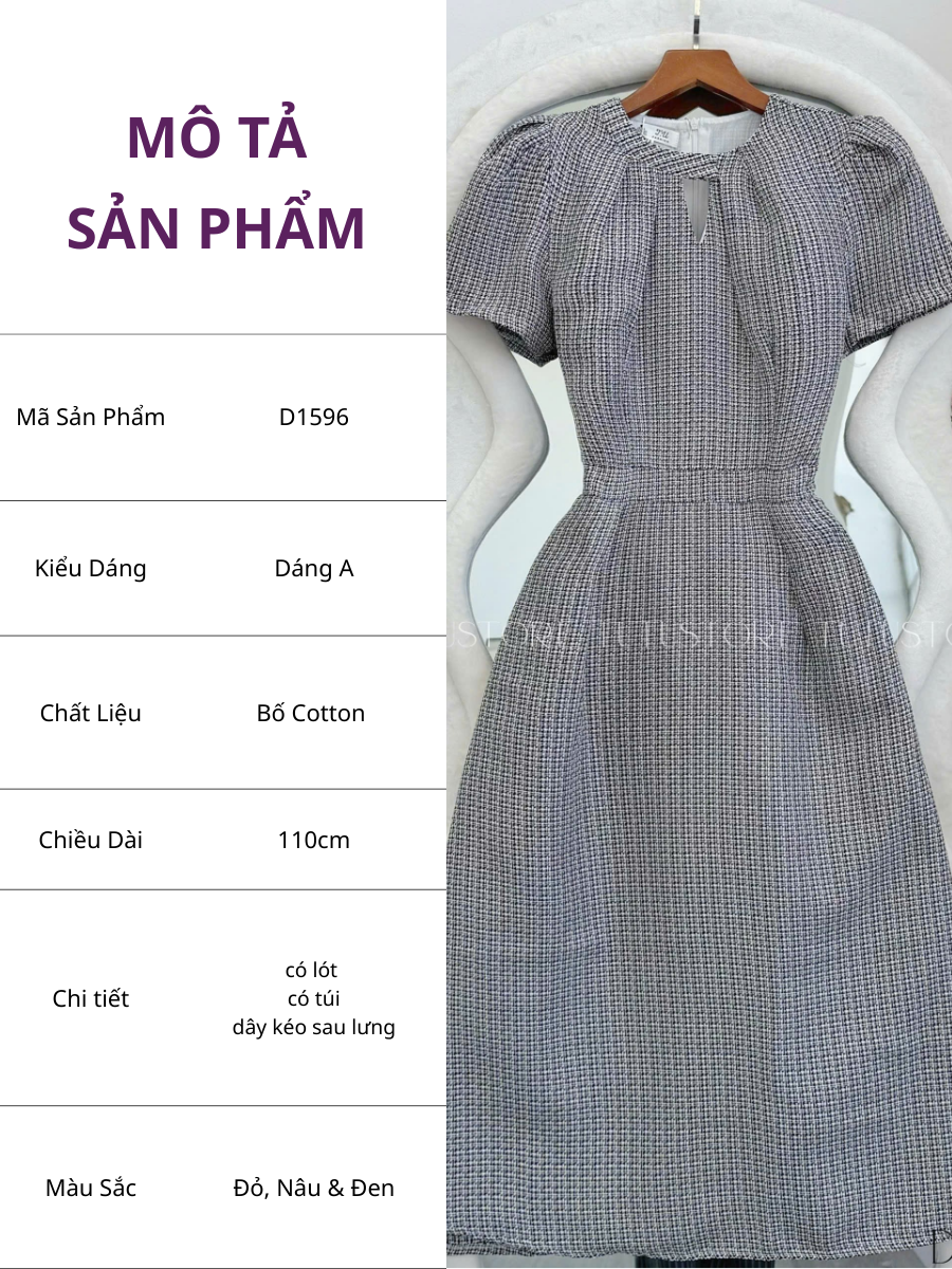 Đầm Thiết Kế Dáng Dài Đi Chơi TuTu Store - Mã D1596