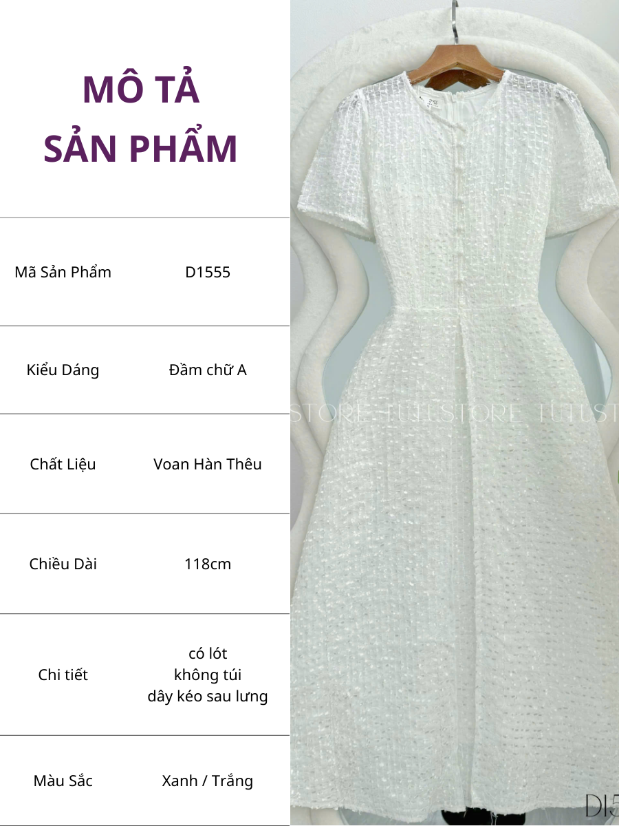 Đầm thiết kế dáng xòe đi chơi TuTu Store - Mã D1555