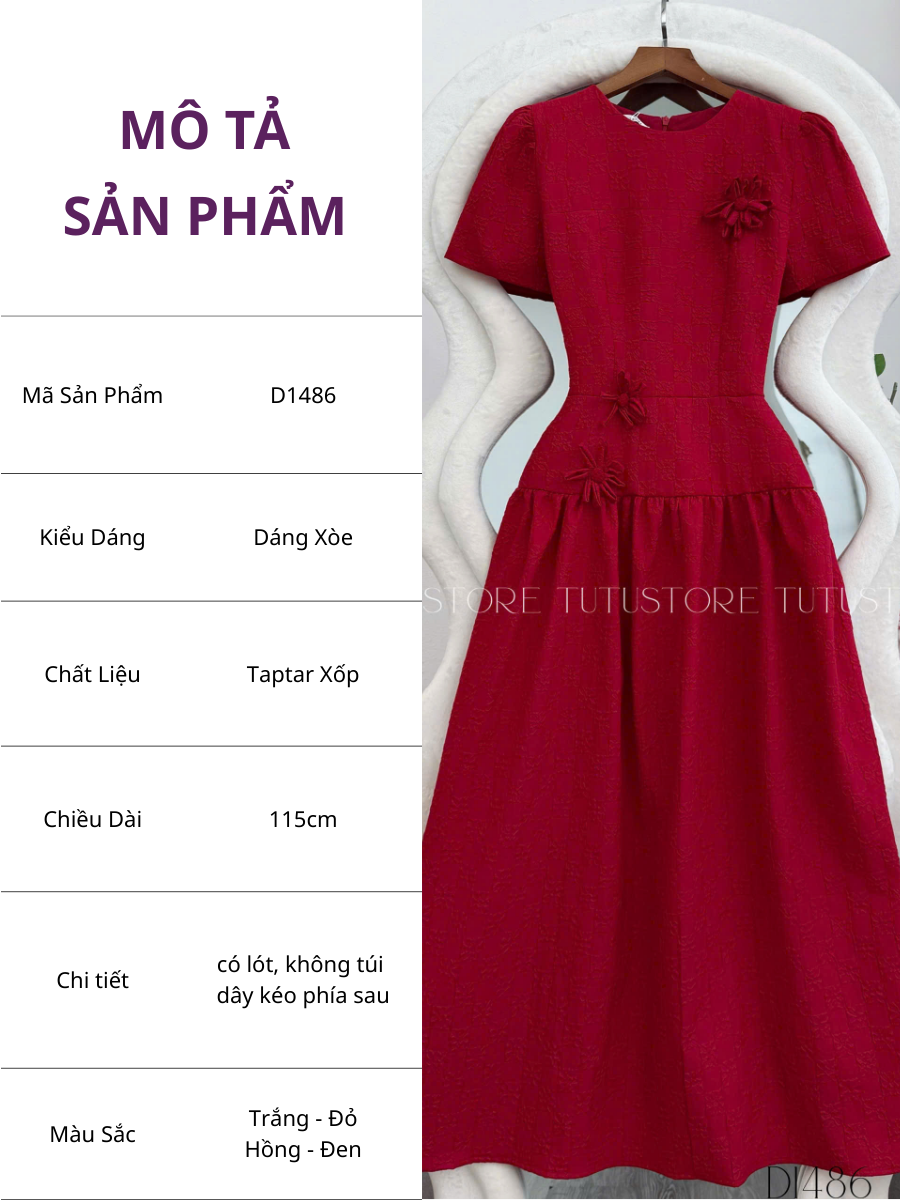 Đầm thiết kế cổ tròn đi tiệc TuTu Store - Mã D1486