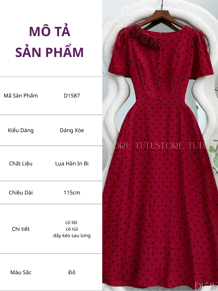Đầm Thiết Kế Cổ Tròn Đi Tiệc TuTu Store - Mã D1587