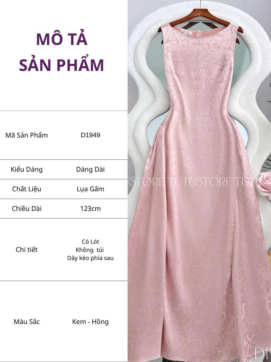Đầm Thiết Kế Cổ Thuyền Dáng Dài Sang Trọng Đi Tiệc TuTu Store Mã D1949
