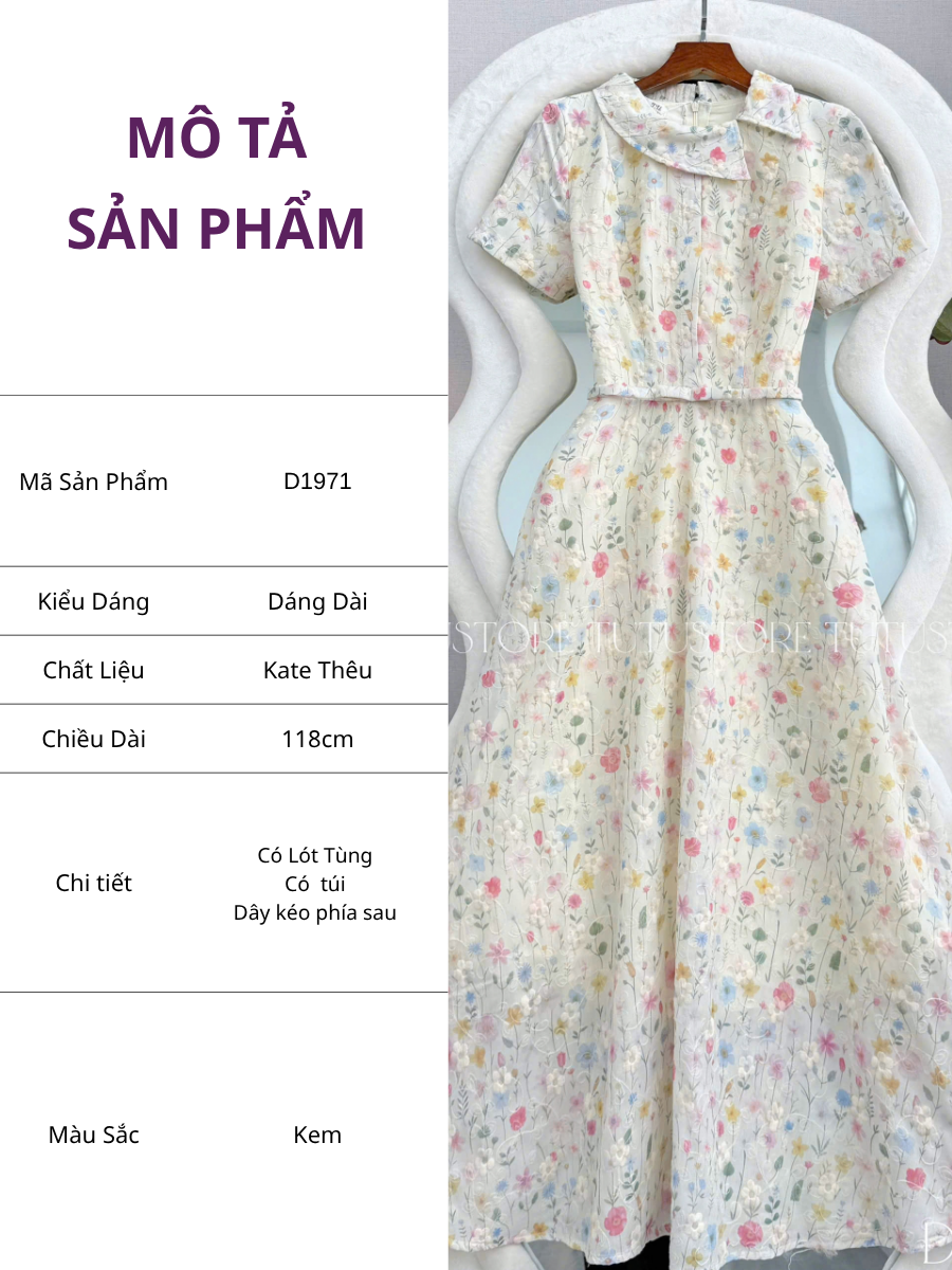 Đầm Thiết Kế Cổ Thuyền Chéo Dáng Xòe Đi Tiệc TuTu Store Mã D1971