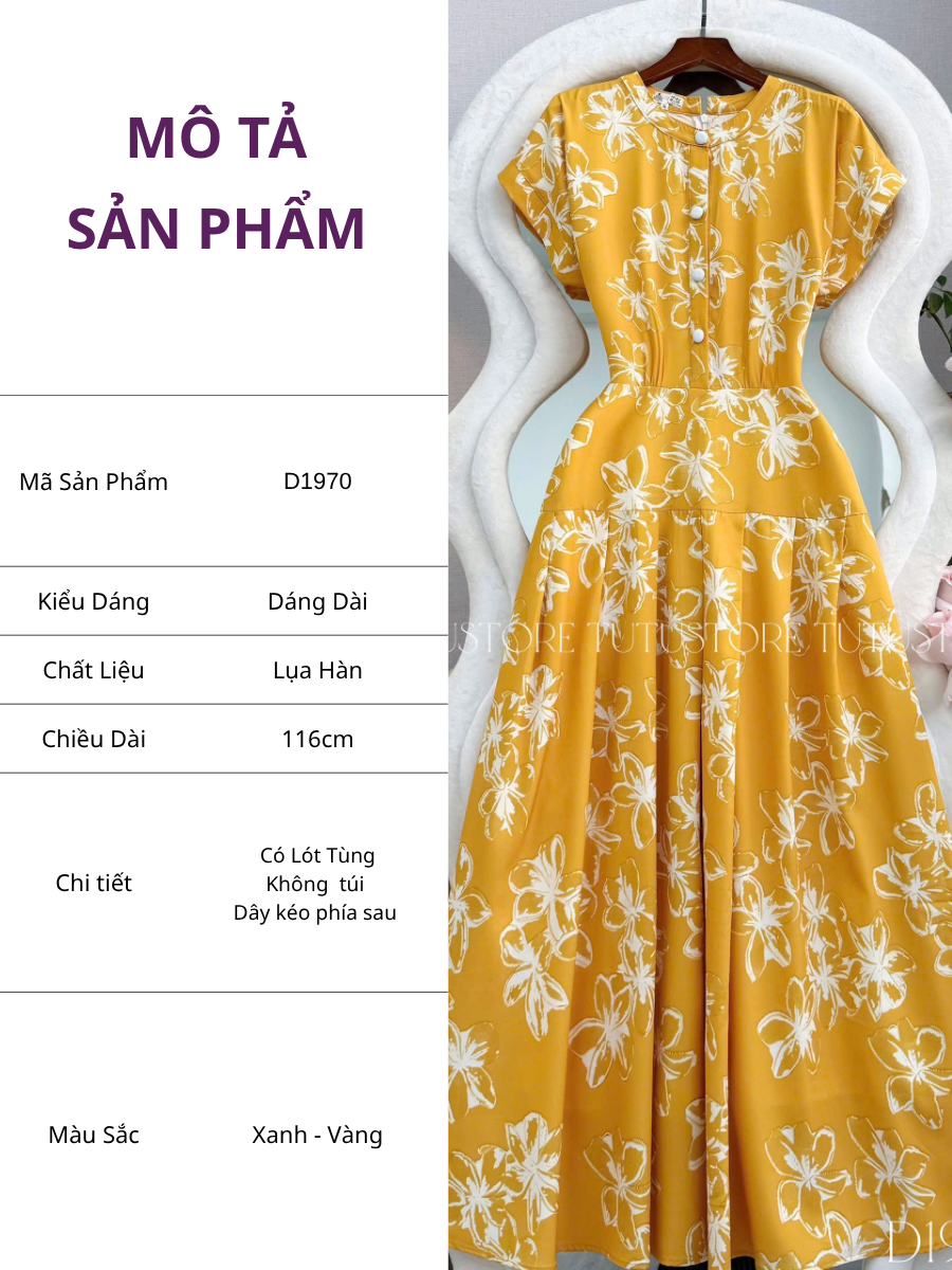Đầm Thiết Kế Cổ Tròn Dáng Xòe Đi Tiệc TuTu Store Mã D1970
