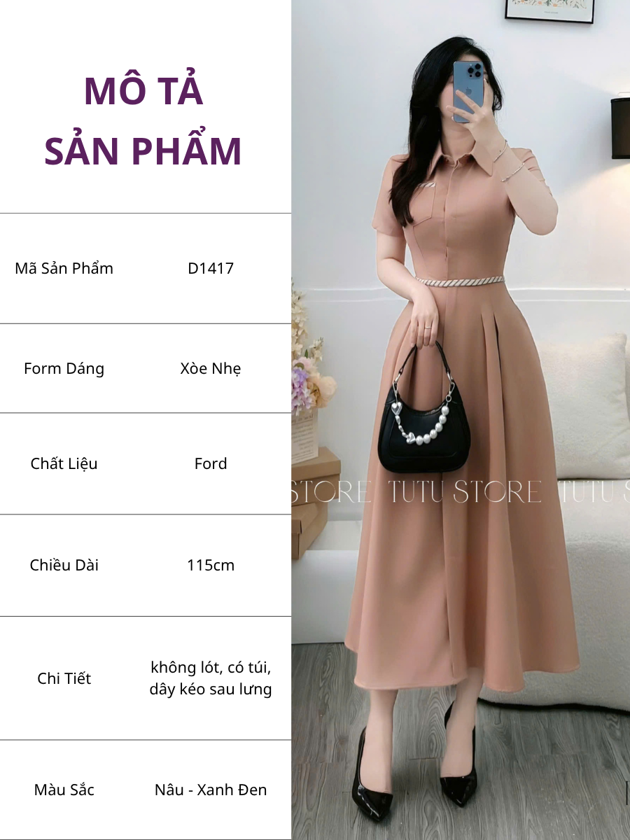 Đầm Ford Thiết Kế TuTu Store Phù Hợp Đi Làm Dành Cho Nữ - Mã D1417