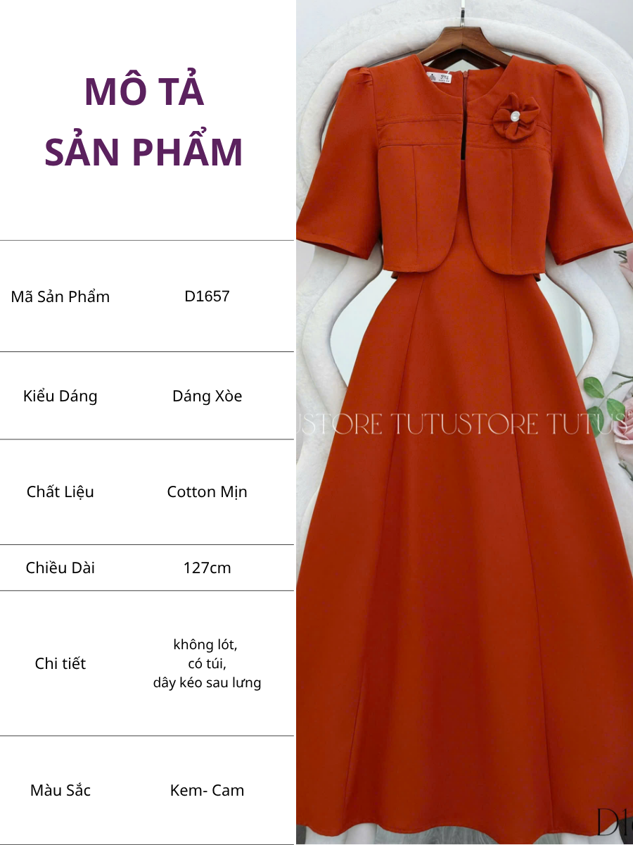 Đầm Liền Thiết Kế Dáng Xòe Đi Tiệc TuTu Store Mã D1657
