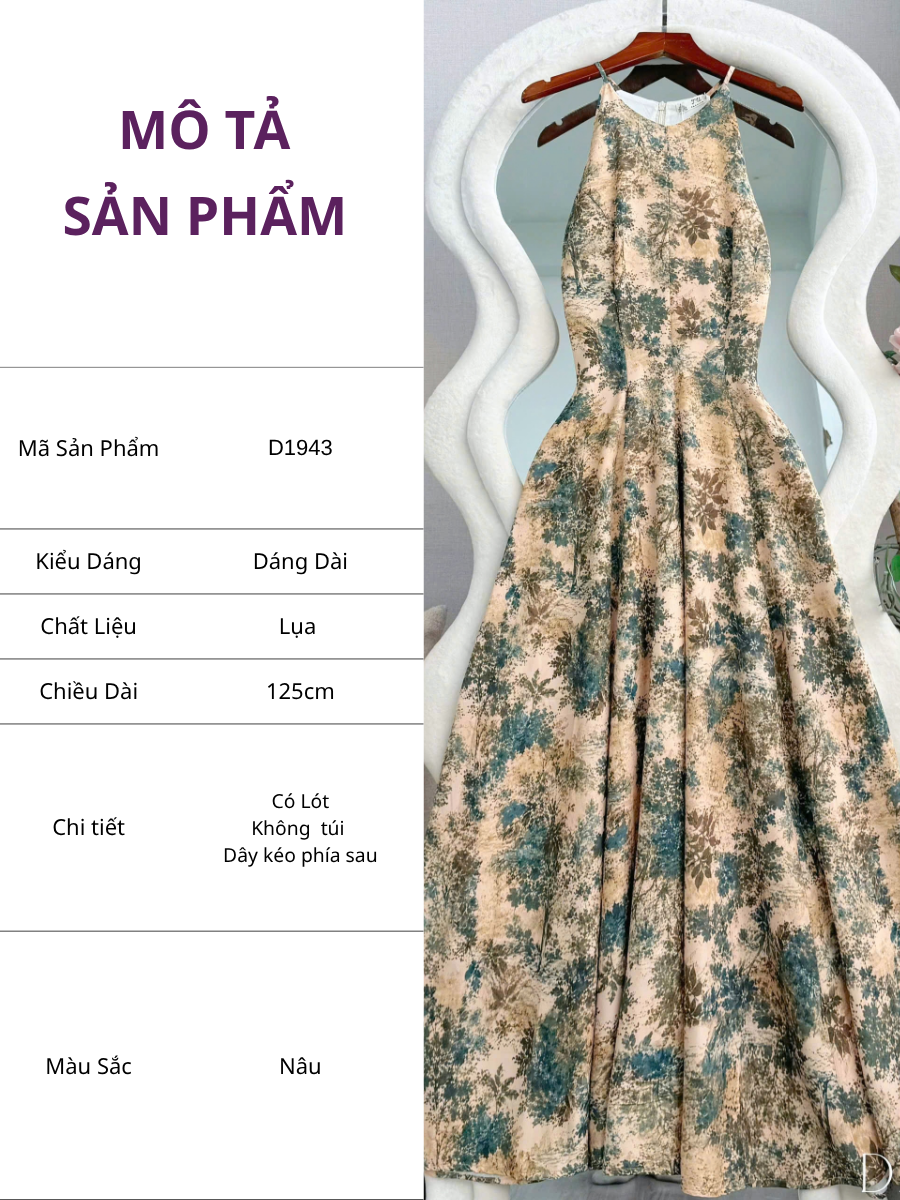 Đầm Thiết Kế Cổ Yếm Dáng Dài Đầm Đi Tiệc TuTu Store Mã D1943
