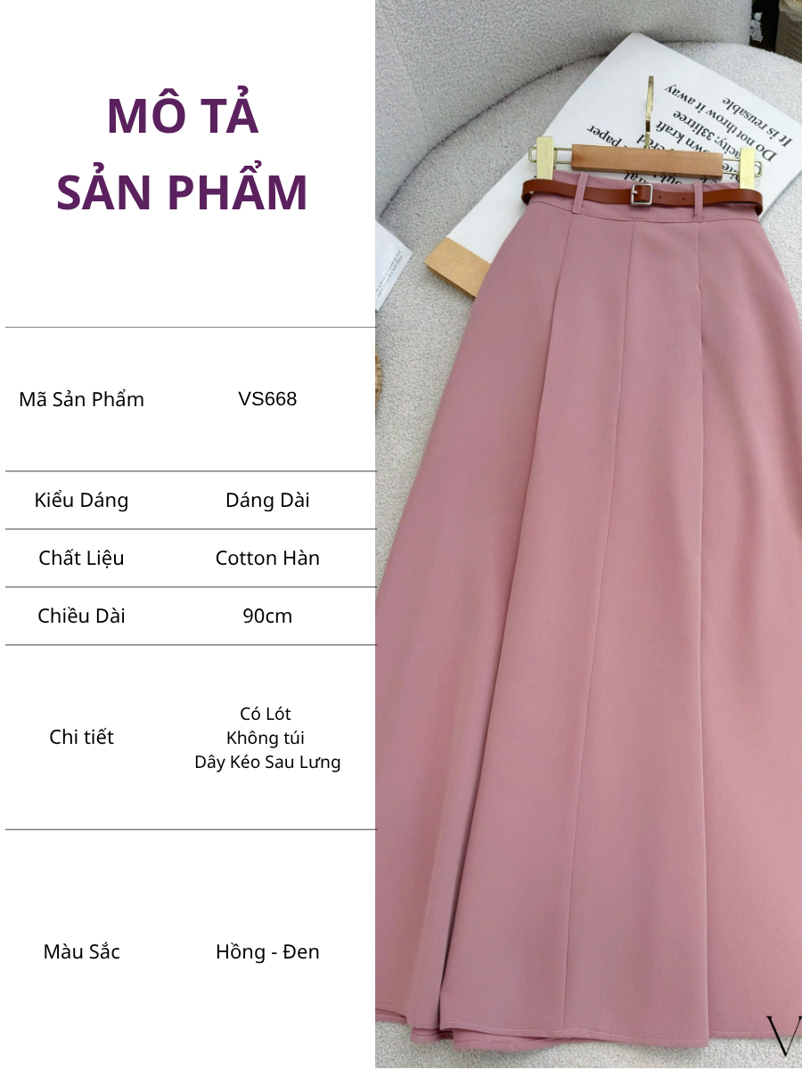 Chân Váy Thiết Kế Form Xòe Dáng Dài Đi Chơi TuTu Store Mã VS668