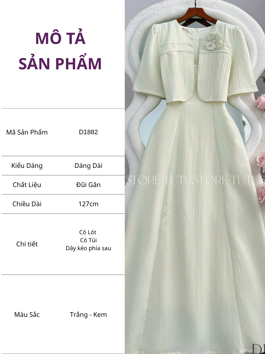 Đầm Thiết Kế Tay Lỡ Dáng Dài Đầm Đi Tiệc TuTu Store Mã D1882