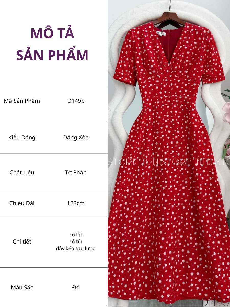 Đầm Thiết Kế Cổ Tim Đi Tiệc TuTu Store - Mã D1495