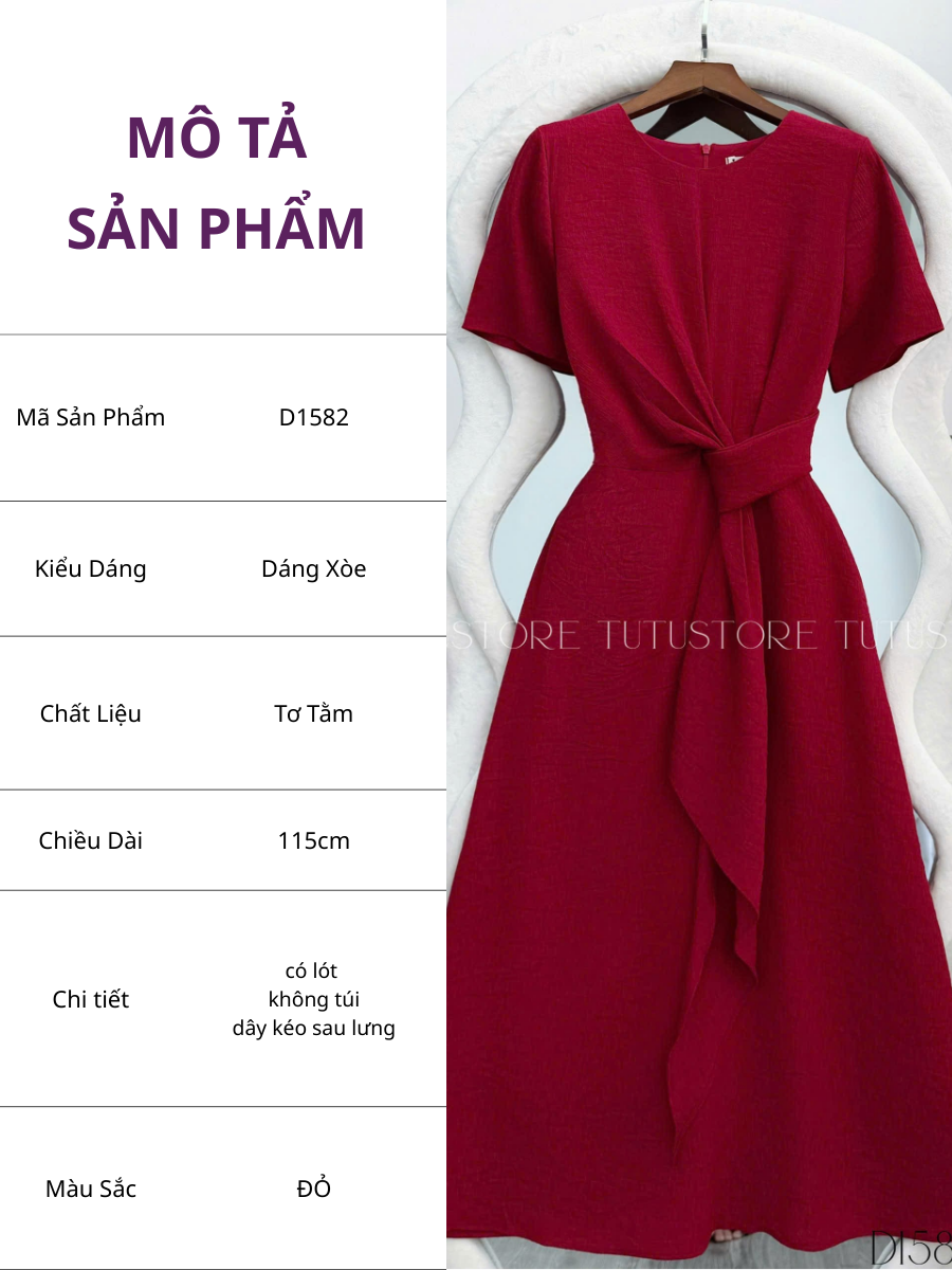Đầm Thiết Kế Cổ Tròn Đi Tiệc TuTu Store - Mã D1582