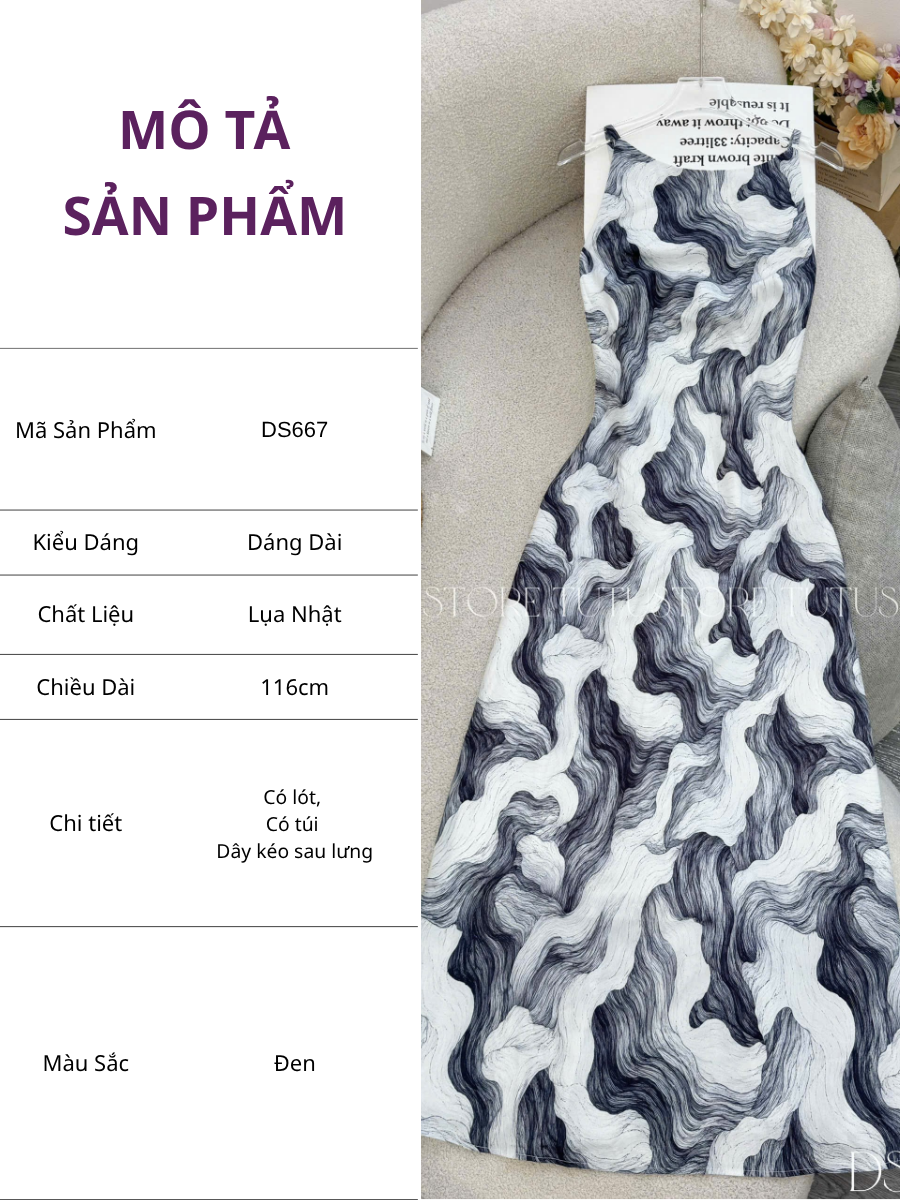 Đầm Thiết Kế Hai Dây Dáng A Dài Đi Chơi TuTu Store Mã DS667