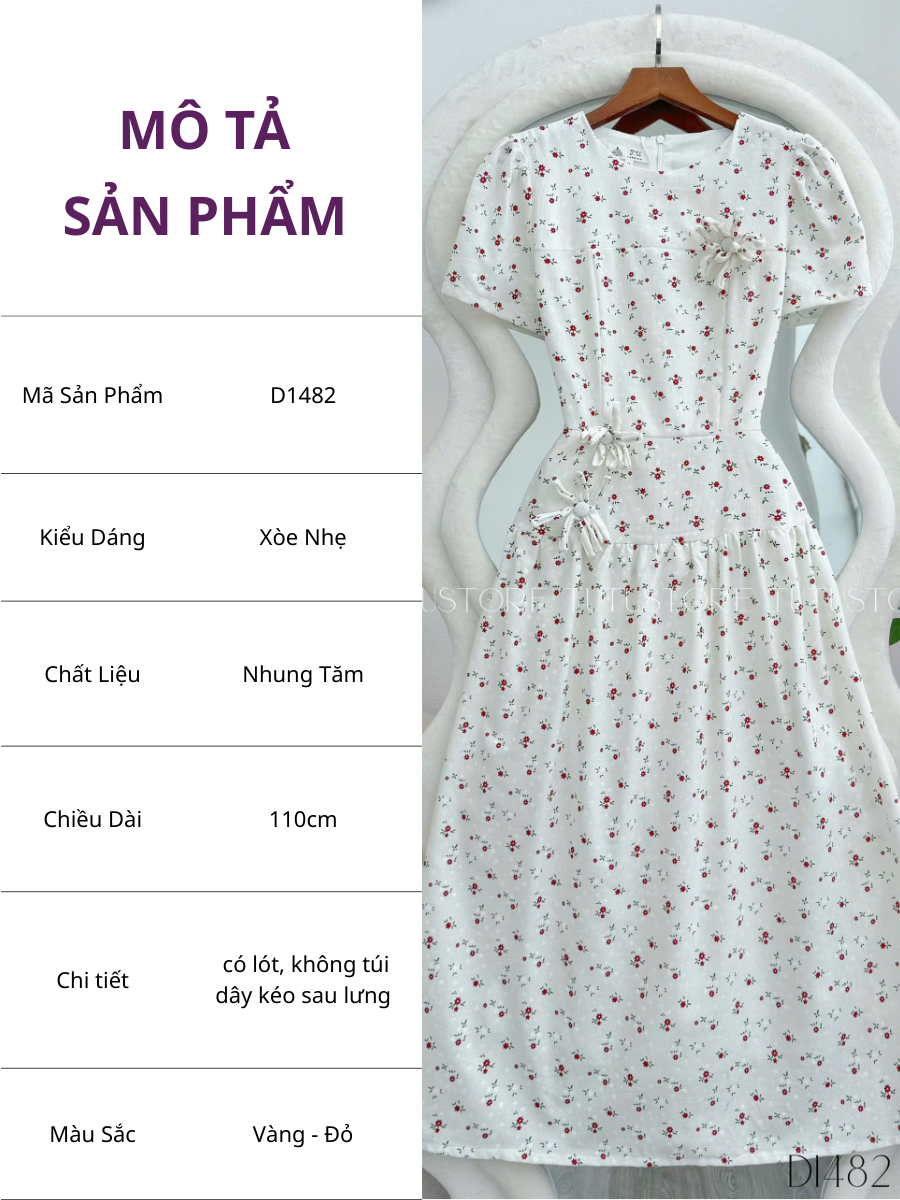 Đầm Thiết Kế TuTu Store - Mã D1482