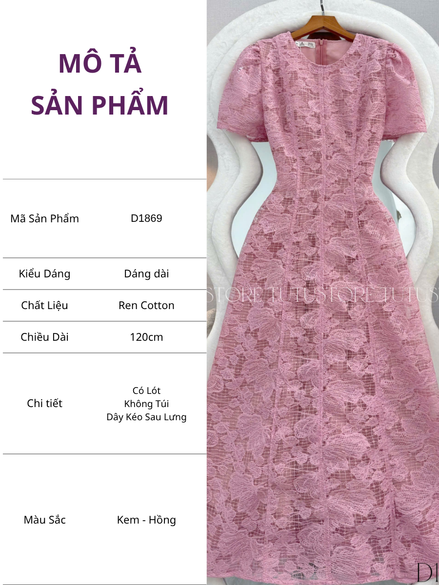 Đầm Thiết Kế Cổ Tròn Dáng Xòe Đầm Đi Tiệc TuTu Store Mã D1869