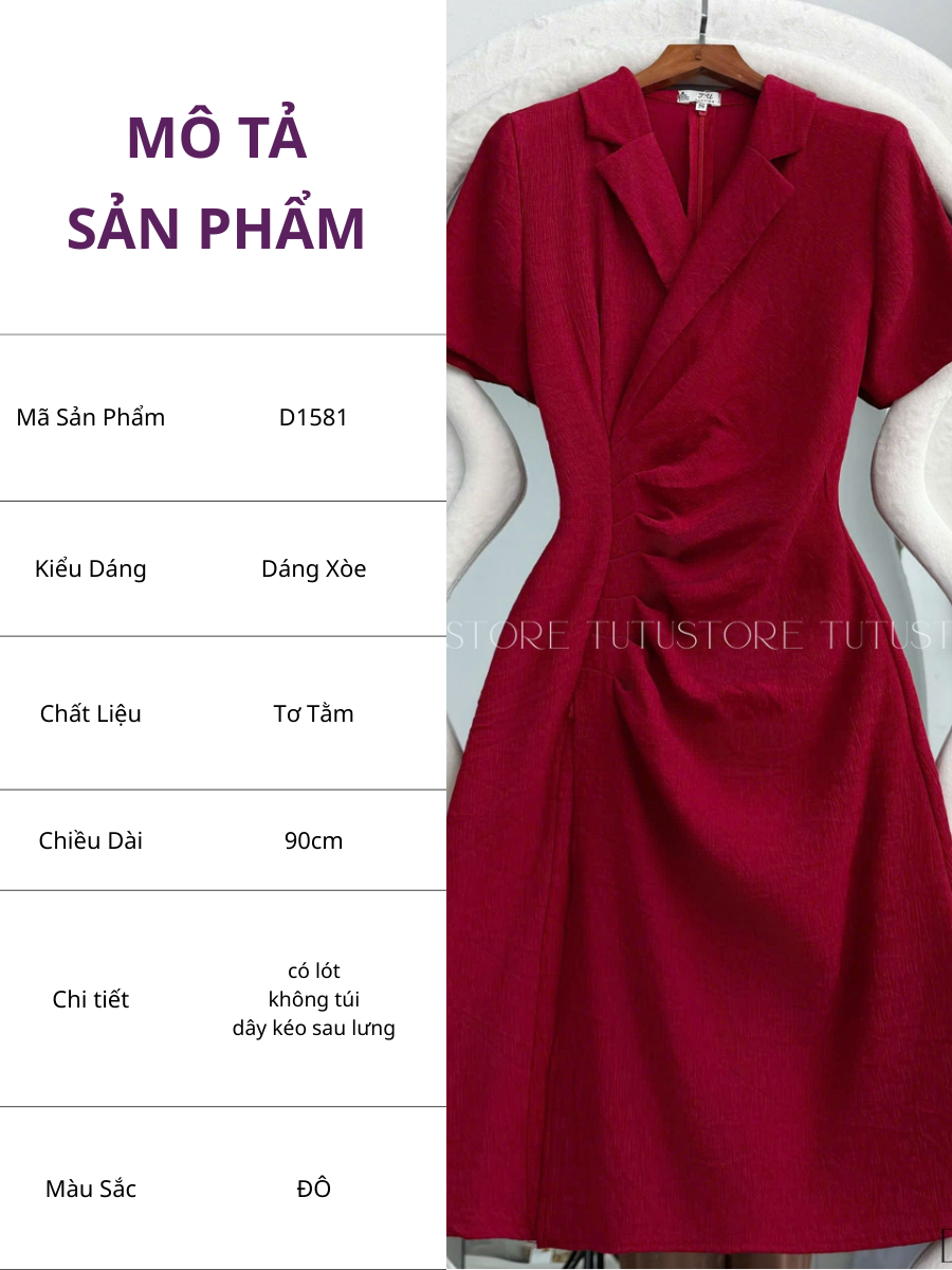 Đầm Thiết Kế Cổ V Đi Tiệc TuTu Store - Mã D1581