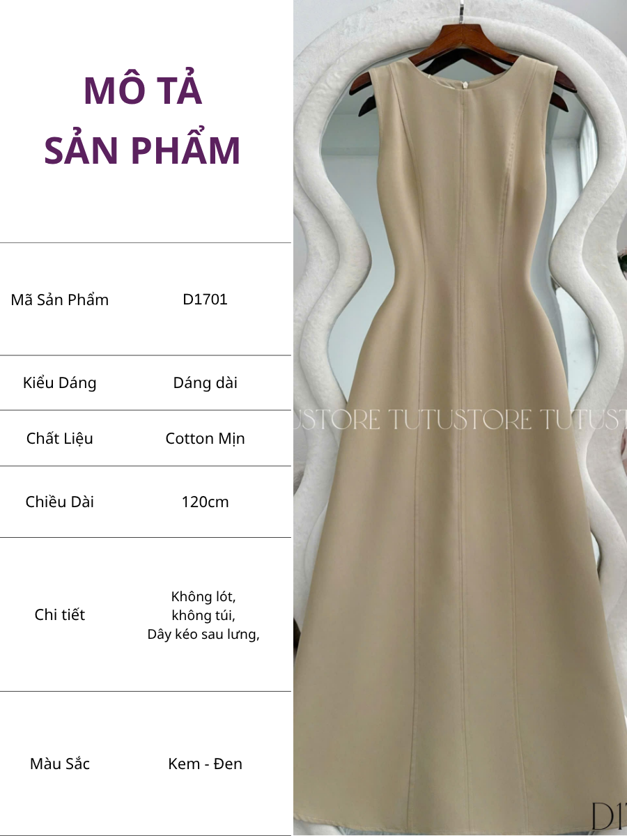 Đầm Thiết Kế Dáng Dài Thanh Lịch Đi Tiệc TuTu Store Mã D1701